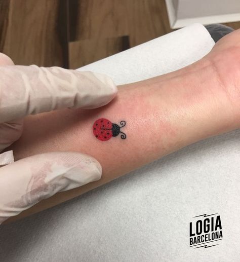 Ladybug Tattoos, Disney Inspired Tattoos, Lady Bug Tattoo, Bug Tattoo, 3 Tattoo, Good Luck Symbols, Mother Tattoos, Wrist Tattoo, Body Mods