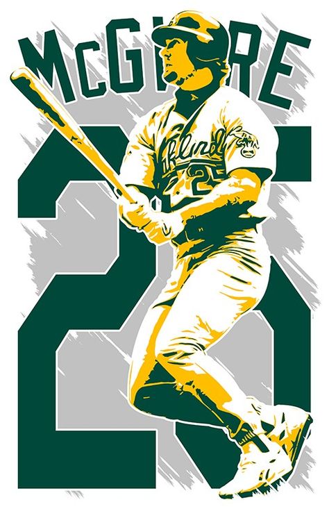 Sports Artwork, Mark Mcgwire, Mlb Wallpaper, Baseball Art, Baseball Boys, Ken Griffey, World Of Sports, Oakland Athletics, Baseball Players