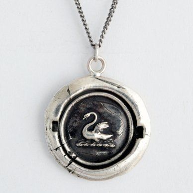 Seal Necklace, Wax Seal Jewelry, Wax Seal Necklace, Swan Necklace, Talisman Necklace, Emma Swan, 15 Gifts, Wax Seal, Wax Seals