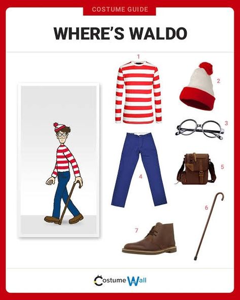 Movie Character Party Costumes, Where's Waldo Costume, Waldo Costume, Purim Costume, Purim Ideas, Book Characters Dress Up, Movie Character Costumes, Halloween Costumes For Work, Character Dress Up