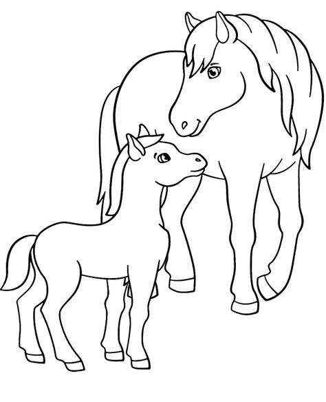 Horse Coloring Books, Farm Animal Coloring Pages, Bunny Coloring Pages, Coloring Art, Drawing Color, Horse Coloring Pages, Adult Coloring Designs, Animal Coloring Books, Animal Embroidery