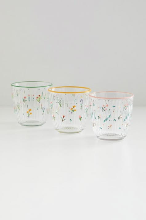 Botanical Short Juice Glass Colorful Glassware, Apartment Needs, Australia Clothes, Botanical Motifs, Pinterest Contest, Juice Glass, Anthropologie Home, Glass Coffee Cups, Whimsical Garden