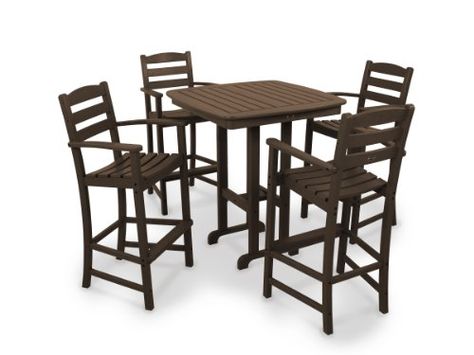 5Pc Ecofriendly Bar Set in Mahogany -- Check out this great product.(This is an Amazon affiliate link and I receive a commission for the sales) Outdoor Patio Bar Sets, Outdoor Patio Bar, Casual Furniture, Raise The Bar, Patio Bar Set, Bar Patio, Patio Bar, Arm Chairs, Outdoor Bar