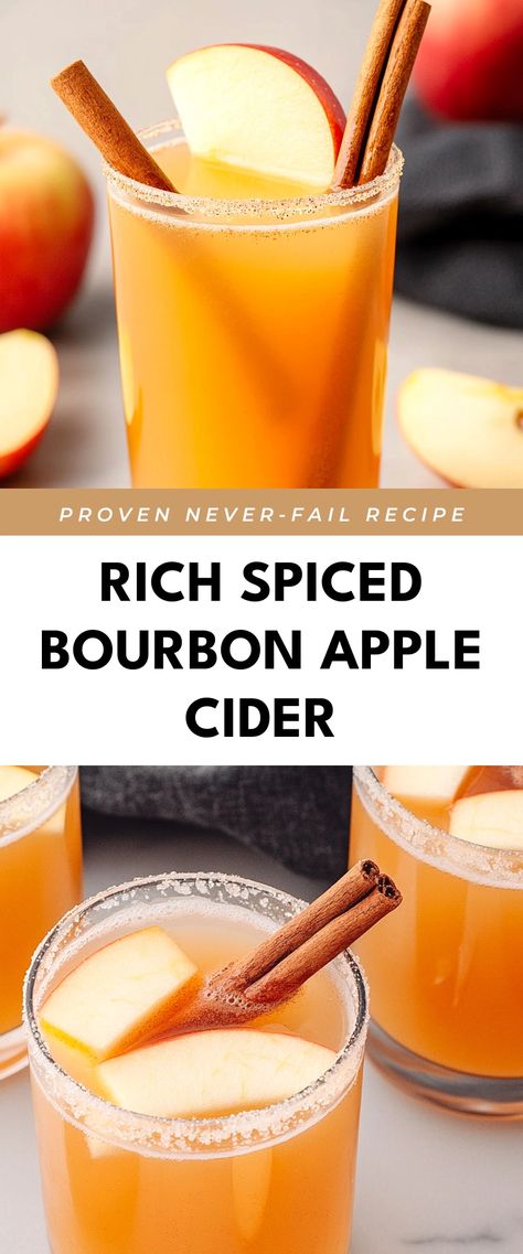 Image for Rich Spiced Bourbon Apple Cider Apple Cider Ideas, Warm Boozy Drinks, Boozy Apple Cider, Hot Apple Cider Cocktail, Bourbon Apple Cider, Apple Cider Cocktail, Apple Bourbon, Bourbon Drinks, Hot Apple Cider