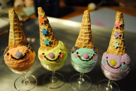 Ice cream sundae clowns | in progress! | hasunohana lotusflower | Flickr Ice Cream, Cream, Stars, Funny