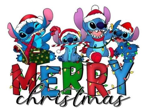 Merry Christmas Stitch, Stitch Clipart, Disney Characters Christmas, Disney Merry Christmas, Stitch Drawings, Stitch Png, Christmas Stitch, Lights Png, Santa Merry Christmas