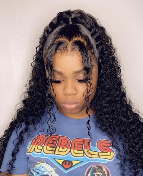 Wigs Ideas, Lace Wigs Styles, Wig Glue, Stylish Hairstyles, Birthday Hairstyles, Frontal Hairstyles, Hairdos For Curly Hair, Natural Curls Hairstyles, Deep Wave Hairstyles