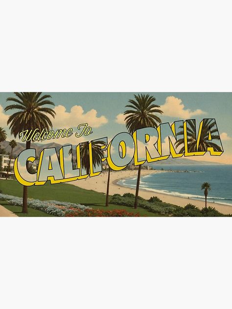 "Welcome to california" Sticker for Sale by OlvadDesigns | Redbubble California Stickers, Welcome To California, Back To School Art, Collage Ideas, Anime Stickers, Journal Gift, Vintage Music, Aesthetic Vintage, Art Clothes