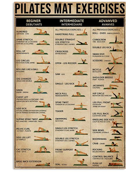 Pilates Mat Exercises, Science Chart, Mat Pilates Workout, Yoga Pilates Workout, Pilates Stretches, Pilates Workout Plan, Yoga Room Decor, Pilates Workout Routine, Pilates Moves