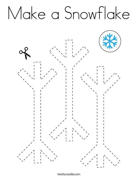 Make a Snowflake Coloring Page - Twisty Noodle Snowflake Kindergarten Craft, Snowflake Art For Kids, Winter Preschool Themes, Make A Snowflake, Snowflake Coloring Pages, Winter Crafts Preschool, Preschool Winter, How To Make Snowflakes, January Crafts