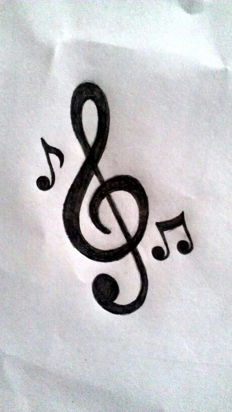 Treble Clef Drawing, Music Note Drawing, Small Music Tattoos, Treble Clef Tattoo, Music Notes Drawing, Music Notes Tattoo, Music Notes Art, Music Note Tattoo, Music Tattoo Designs