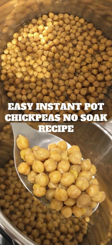 Instant Pot Chickpeas No Soak Recipe (Video) - Recipe Garden Instant Pot Dried Chickpeas, Instapot Chickpeas No Soak, Instant Pot Dry Chickpeas, Instant Pot Chickpeas No Soak, Instant Pot Garbanzo Beans, Chickpeas Instant Pot, Chickpeas In Instant Pot, Instapot Vegan, Pressure Cooker Chickpeas