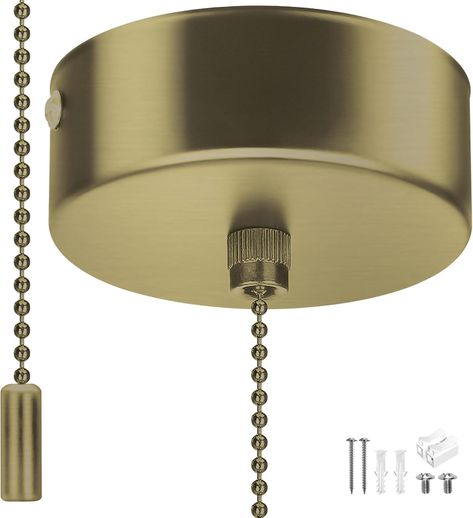 DINGBIU Pull-Cord-Light-Switch-Bathroom,Ceiling Mounted Antique Brass Chain Kit Pendant Light Pull Switch Fitting-Replacement Pull Cord for Stylish Bathroom丨Accessories丨Cylinder 150cm Pull Cord Light Switch, Bathroom Chandelier, Cord Light, Bathroom Ceiling, Bathroom Ceiling Light, Light Pull, Stylish Bathroom, Brass Chain, Touch Of Modern