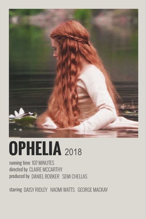 Ophelia Movie Poster, Daisies Movie Poster, Movie Recommendations Poster, Aesthetic Movies Posters, Ophelia Movie Aesthetic, Ethereal Movies, Ophelia Book, Daisy Ridley Ophelia, Old Money Movies