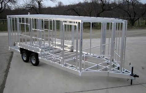 Trailer Frame, Gerobak Dorong, Cargo Trailer Camper, Trailer Diy, Aluminum Trailer, Tiny House Trailer, Trailer Build, Fish House, Trailer Home