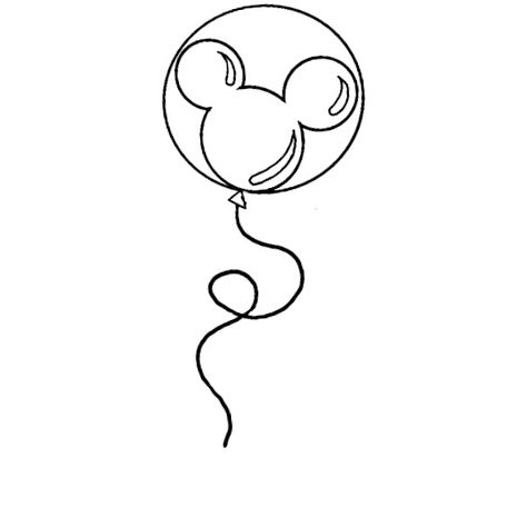 Ballon Mickey Tattoo, Mickey Balloons Tattoo, Disney Doodle Art, Disney Ballon Tattoos, Disney One Line Drawing, Disney Birthday Drawings, Disney Balloon Svg, Alice In Wonderland Fine Line Tattoo, Easy Disney Tattoos