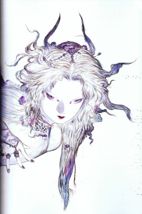 Yoshitaka Amano, Illustrations, Hair, White