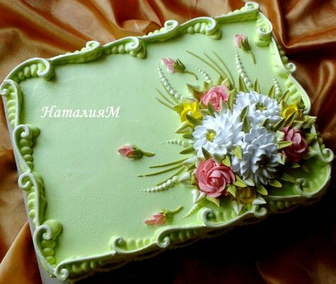 Pastel Rectangular, Sheet Cake Designs, Rectangle Cake, Cake With Flowers, Birthday Sheet Cakes, Buttercream Flower Cake, Spring Cake, Buttercream Flowers, Floral Cake