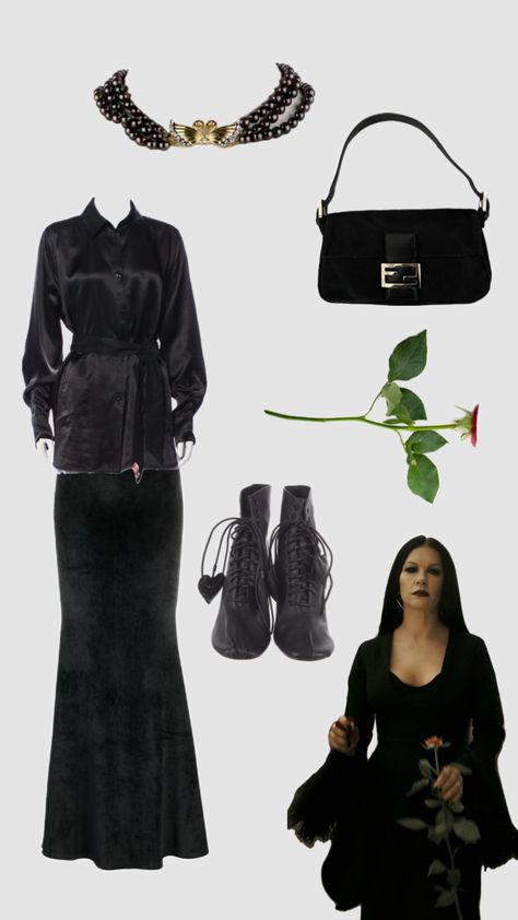 Morticia adams costume #morticiaaddams #halloweencostume #halloween Morticia Inspired Outfit, Tombstone Unveiling Outfit Ideas, Unveiling Outfit Ideas, Tombstone Unveiling, Morticia Costume, Morticia Addams, Chanel Makeup, Tombstone, Style Icon