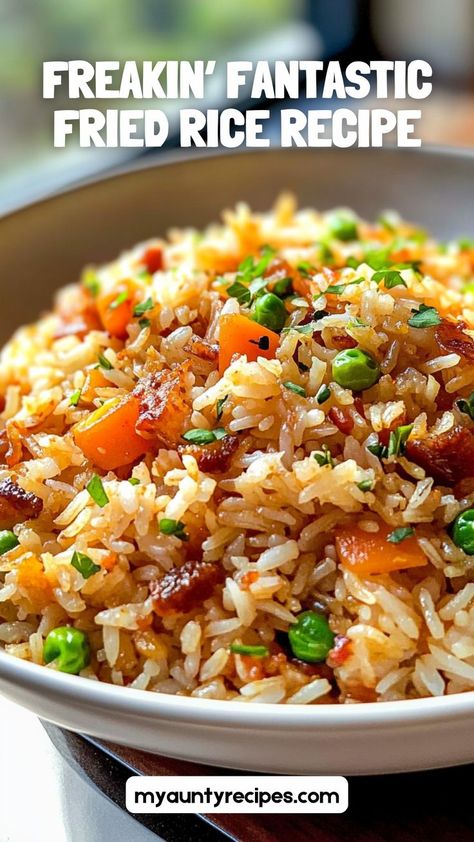 The Ultimate Fried Rice Recipe is loaded with savory flavors, crisp veggies, and perfectly cooked rice. Perfect for a fast weeknight meal or fall dinner, it’s versatile, easy to make, and ideal for using up leftover rice. Breakfast Fried Rice Skinnytaste, Best Ever Fried Rice, How To Fry Rice, Sauce For Fried Rice, Oven Fried Rice, Pan Fried Rice, Rice Dinners, Best Fried Rice Recipe, Breakfast Fried Rice