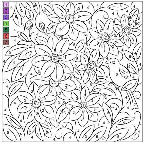 Nicole's Free Coloring Pages: COLOR BY NUMBER Color By Number Printable Free For Adults, Color By Number Flowers, Adult Color By Number Free Printables, Color By Number Printable Free Difficult, Color By Number Printable Free, Color By Number Adult, Coloring Pages Color By Number, Paint By Number Printable, Disney Coloring Pages Printables