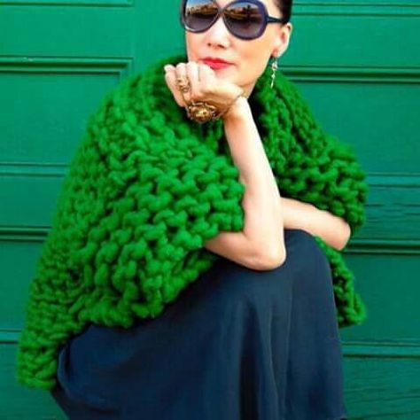 Green Garter, Giant Knitting, Loopy Mango, Scarf Sweater, Big Knits, Green Crochet, Green Power, Green Goddess, Chunky Cardigan