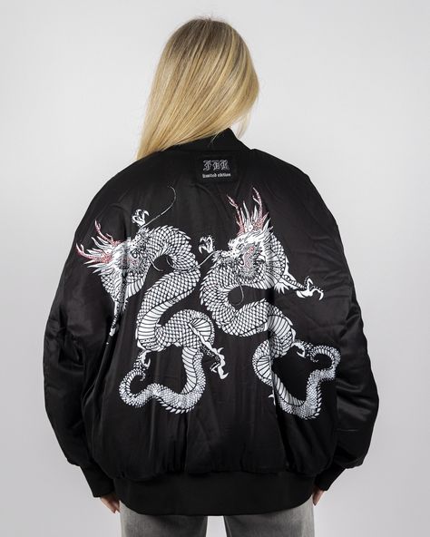 Dragon Bomber is on our website fannyderuyter.com ☆ Limited run available ‼️🚨 #limitededition #limitedrun #streetwear #fannyderuyter #bomber #bomberjacket #jacket #custommade Dragon Jacket, Merch Ideas, Limited Run, Custom Made, Bomber Jacket, Street Wear, Running, Quick Saves