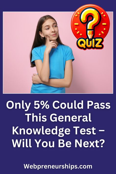 Challenge yourself with this general knowledge test! Only 5% could pass it—click to see if you can beat the odds.
#GeneralKnowledgeQuiz #ImpossibleTest #TriviaQuestions ******** | Webpreneurships Quiz | Buzzfeed Quiz | Playbuzz Quiz | Fun Quizzes | Knowledge Quiz | Brain Power General Knowledge Test, General Knowledge Quiz Questions, Science Trivia, Quiz Buzzfeed, Playbuzz Quiz, Knowledge Test, You Are Next, Hair Quiz, Knowledge Quiz