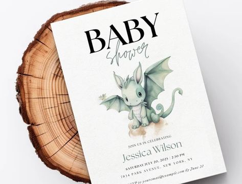 PreciousPaperieStore - Etsy Australia Watercolor Invite, Dragon Baby Shower, Baby Shower Invitaciones, Happy Parents, Invitation Baby Shower, Baby Shower Invite, Baby Shower Planning, Watercolor Invitations, Bright Eyes