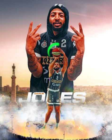 Carlik Jones ⚫️⚪️🔥 @carlikjones x @partizanbc Partizan Stickers, Partizan Basketball, Kk Partizan, Amazing Flowers, Nba, Basketball, Collage, Flowers, Pins