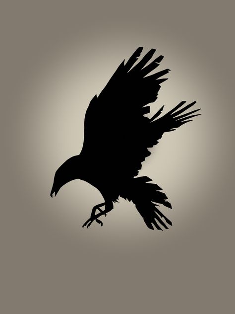 Raven Silouhette, Crow Sillouhette, Raven Sketch, Odin's Ravens Tattoo, Raven Silhouette, Raven Pictures, Crow Silhouette, Crow Tattoo Design, Stencil Street Art