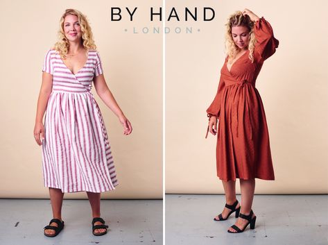 Woven Wrap Dress Sewing Pattern, Simple Garments, Wrap Clothes, Diy Wrap Dress, Wrap Dress Sewing Pattern, Maternity Sewing, Wrap Dress Sewing Patterns, By Hand London, Kim Dress