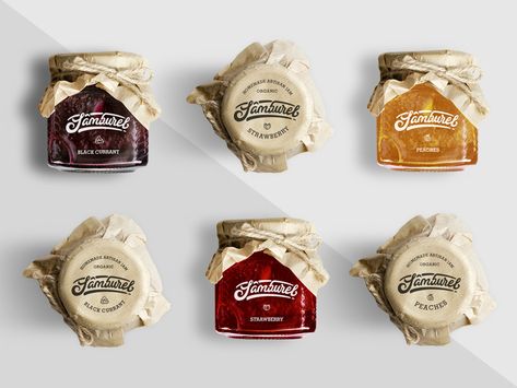 Organic Jam Packaging by Alexandra Necula | Dribbble | Dribbble Jam Packaging Design, Jam Design, Jam Packaging, Jam Gift, Jam Label, Honey Packaging, Jar Packaging, Homemade Jam, Food Packaging Design