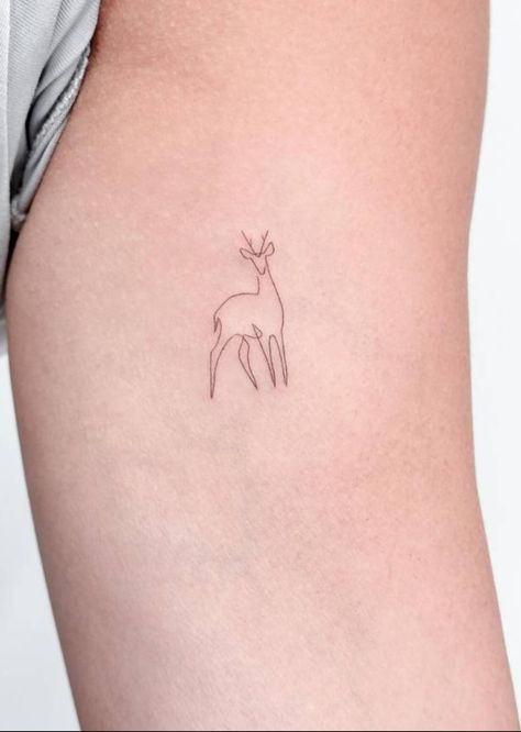 Deer Small Tattoo, Small Deer Tattoo, Deer Tattoos For Women, Friendship Tattoo, Small Deer, Water Tattoo, Deer Tattoo, Friendship Tattoos, Minimalist Tattoo