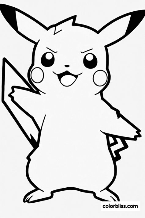 Transform your creativity with this free printable Pikachu coloring page! Watch as Pikachu beams joyfully, just waiting for your vibrant colors. This coloring page offers unlimited fun, whether you're an adult or a kid. Get lost in adding bright hues to Pikachu’s cute face and zigzag tail, creating a masterpiece that can be cherished. Perfect for family activities, rainy days, or crafting sessions, this Pokémon coloring page is a fantastic way to relax and express your artistic side. Share the joy of coloring Pikachu with friends and family! Pikachu Coloring Page Free Printable, Coloring Pages Pokemon, Pikachu Coloring, Playful Pose, Pikachu Coloring Page, Pokémon Party, Friendship Symbols, Pokemon Party, Pokemon Coloring Pages