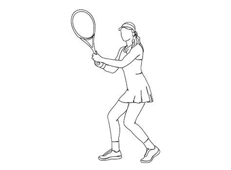 Tennis player single-line art drawing co... | Premium Vector #Freepik #vector #tennis #tennis-player #tennis-court #tennis-racket Tennis Racket Drawing, Tennis Drawing, Paris Drawing, Olympics 2024, Line Vector, Paris Olympics, Play Tennis, Tennis Player, Cute Easy Drawings