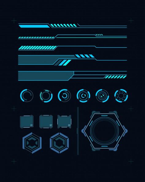 Digital Technology Design, Futuristic Icons, Futuristic Graphic Design, Futuristic Interface, Futuristic Hud, Futuristic Computer, Technology Design Graphic, Futuristic Elements, Futuristic Designs