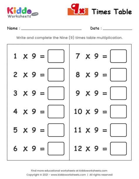 Tables Worksheet, Maths Times Tables, Homeschool 2nd Grade, Free Printable Multiplication Worksheets, Free Multiplication Worksheets, Times Tables Worksheets, Table Worksheet, Multiplication And Division Worksheets, Multiplication Times Tables