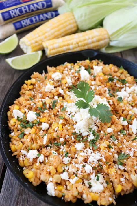 Rice And Corn Recipe, Rice With Corn, Corn And Rice, Corn Rice, Mexican Rice Recipes, Corn Chicken, Rice Skillet, Canned Tomatoes, Mexican Corn