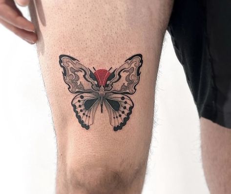 Butterfly Tattoo Japanese Style, Butterfly Jewel Tattoo, Japanese Moth Tattoo, Cool Moth Tattoo, Unique Moth Tattoos, Cool Tats Small Tattoos, Thank You Tattoo, Japanese Butterfly Tattoo, Trippy Butterfly Tattoo