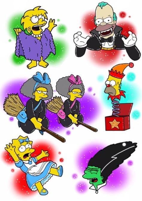 Treehouse Of Horror The Simpsons, Treehouse Of Horror Tattoo, The Simpsons Treehouse Of Horror, Cute Deadpool, Simpsons Halloween, Treehouse Of Horror, Simpsons Treehouse Of Horror, Simpsons Tattoo, Different Drawing Styles