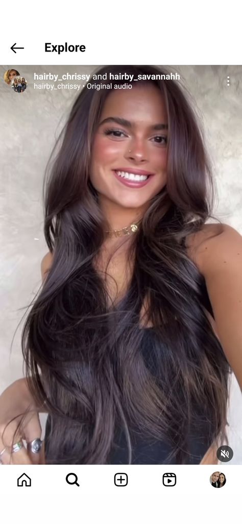 Violet Undertones Hair Dark Brown, Hair Color Ideas For Pale Skin Brown Eyes, Brunette Hair For Olive Skin, Soft Summer Brunette Hair, Deep Rich Brown Hair Color, Best Hair For Blue Eyes, Dark Brown Hair With Blue Eyes, Fall Hair Highlights For Brunettes, Hair Ideas Black Hair