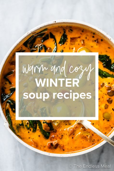 Hearty Soup Recipes Winter, Winter Soup Recipes Healthy, Soup Recipes Vegetarian, Best Winter Soups, Hearty Vegetarian Soup, Best Chicken Tortilla Soup, Winter Soup Recipes, Tomato Lentil Soup, Homemade Vegetable Broth