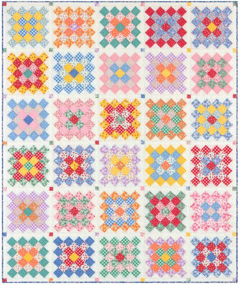 Granny Squares Quilt Free Pattern: Robert Kaufman Fabric Company Squares Quilt, Granny Square Quilt, Nancy Zieman, Quilt Square Patterns, Beginner Quilt Patterns, Precut Quilts, Quilt Block Pattern, Quilts Ideas, Robert Kaufman Fabrics