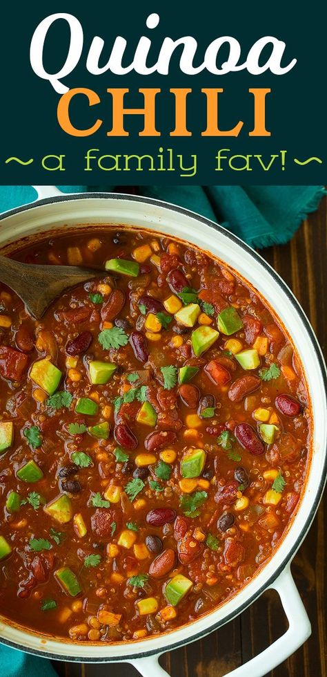 Quinoa Chili Recipe, Vegetarian Quinoa Chili, Recipe Quinoa, Quinoa Chili, Cholesterol Recipes, Vegetarian Chili Recipe, Vegetarian Quinoa, Daniel Fast Recipes, Healthy Grains