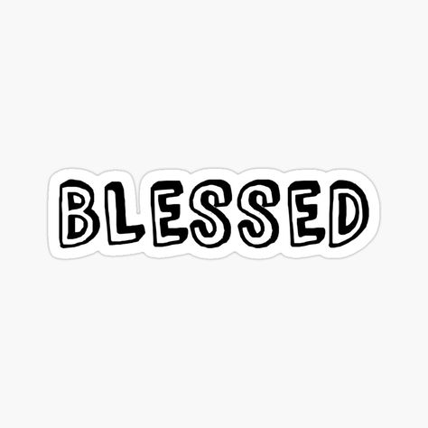 Blessed Sticker, Famous Motivational Quotes, Letter Stickers, Happy Words, White Letters, Digital Gifts, Digital Gift Card, Coloring Stickers, Eye Catching Colors