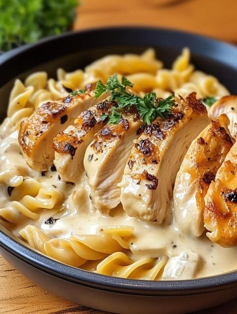 Cake and dessert  recipes | Creamy Chicken Pasta 🍗 | Facebook Buttery Noodles, Buttered Noodles Recipe, Creamy Chicken Pasta Recipes, Creamy Chicken Pasta, Easy Slow Cooker Chicken, Pan Seared Chicken, Chicken Ideas, Buttered Noodles, Creamy Mushroom Sauce