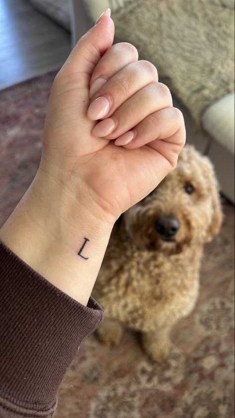 wrist tattoo - tiny letter tattoo L And R Tattoo, L And R Tattoo On Hand, Tiny Letter Tattoo, Small Letter Tattoo, Tattoo On Wrist, H Tattoo, Tattoo Tiny, Letter Tattoo, Small Tats