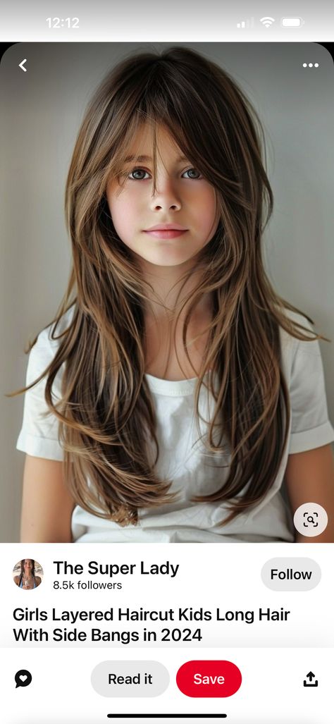 Girls Fringe Hairstyles Kids, Girls Haircut With Bangs Kids Long, Girls Long Haircut Kids Curtain Bangs, Preteen Girl Haircuts Medium, Toddler Girl Haircut Long, Kids Haircuts With Bangs, Kids Long Haircut, Kid Girl Haircut, Girls Long Haircut Kids