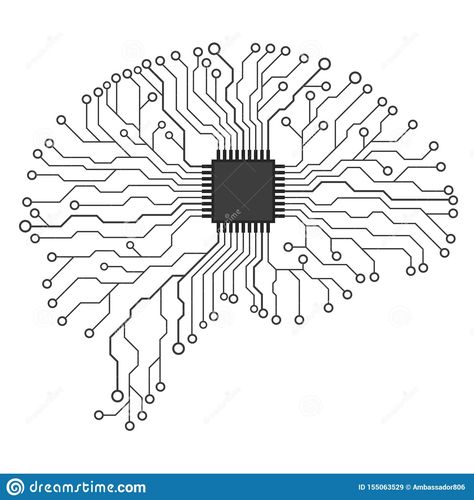 Brain Concept Illustration. Circuit Board Printed Circuit Board. Vector Stock Vector - Illustration of conceptual, integrated: 155063529 Circuit Drawing, Electronic Tattoo, Tech Tattoo, Cyberpunk Tattoo, Sparkler Photography, Circuit Board Design, Computer Vector, Computer Chip, Ad Illustration